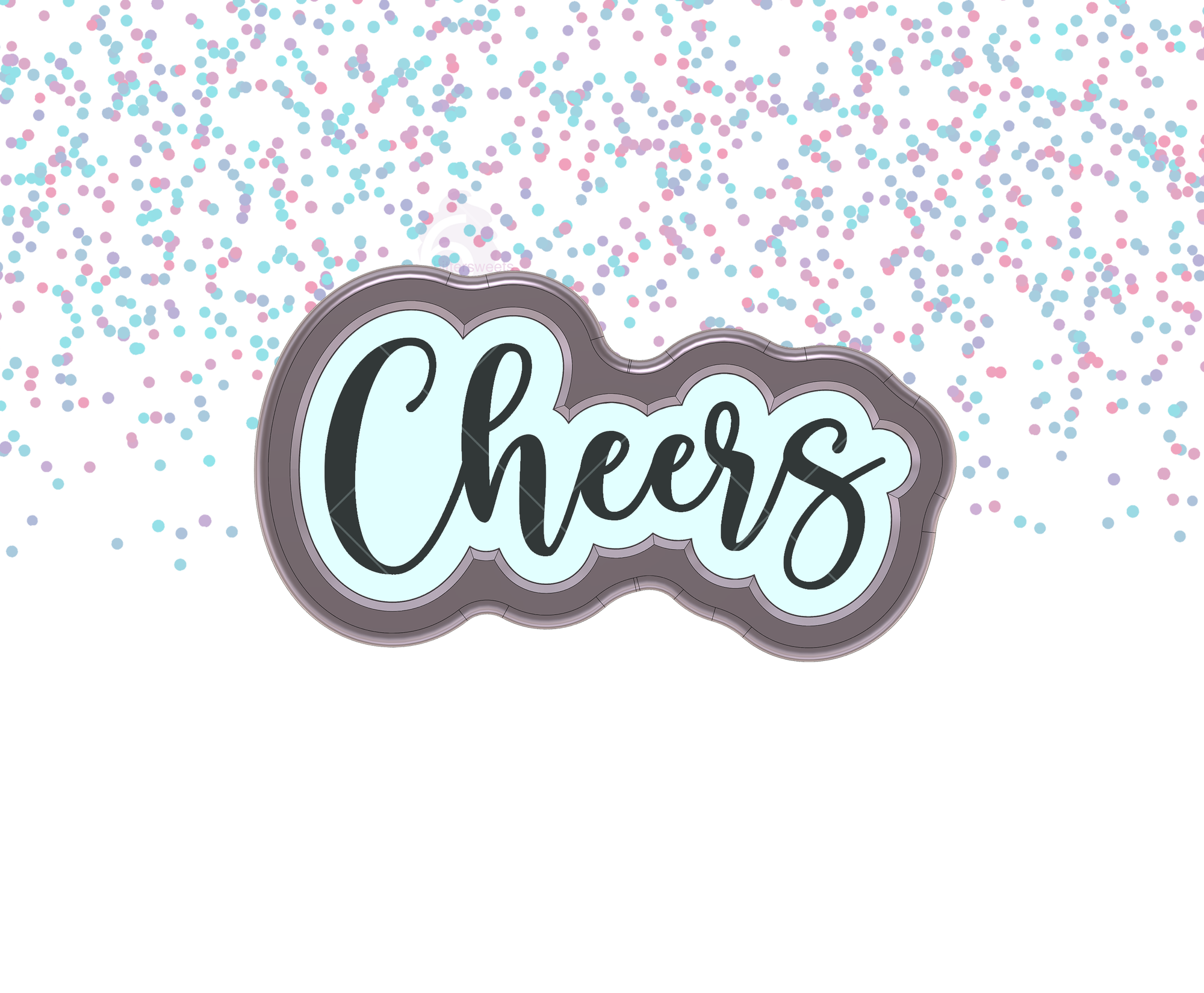 DIGITAL STL Download Cheers Lettered Cookie Cutter