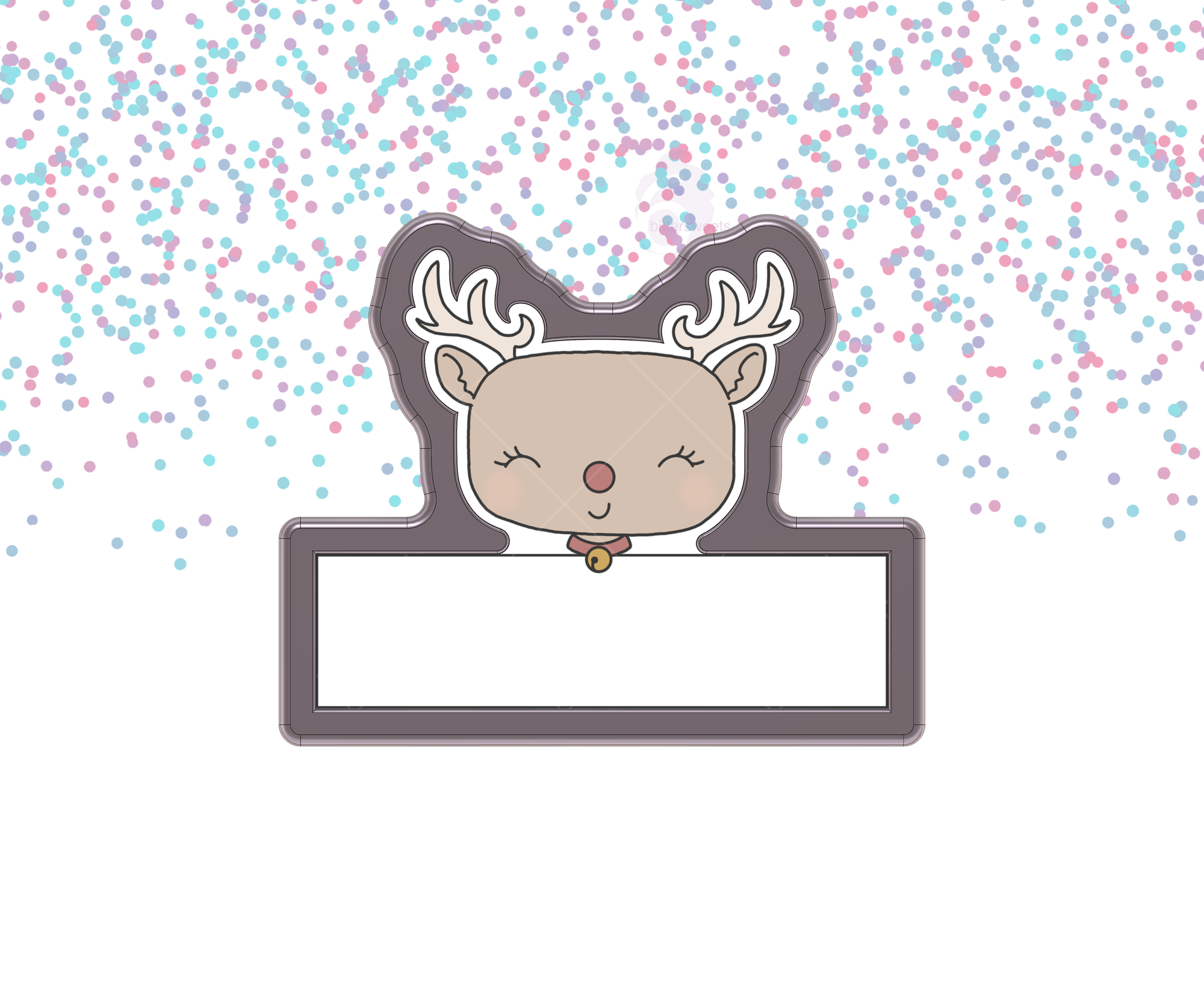 DIGITAL STL Download For Cute Reindeer Plaque 1 Cookie Cutter