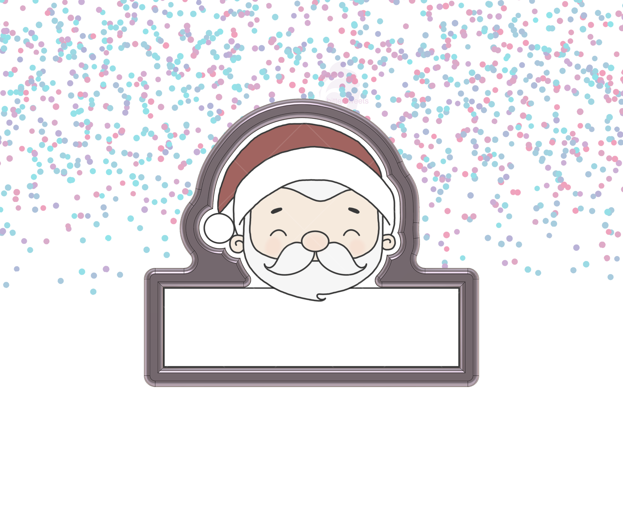 DIGITAL STL Download For Cute Santa Plaque 1 Cookie Cutter