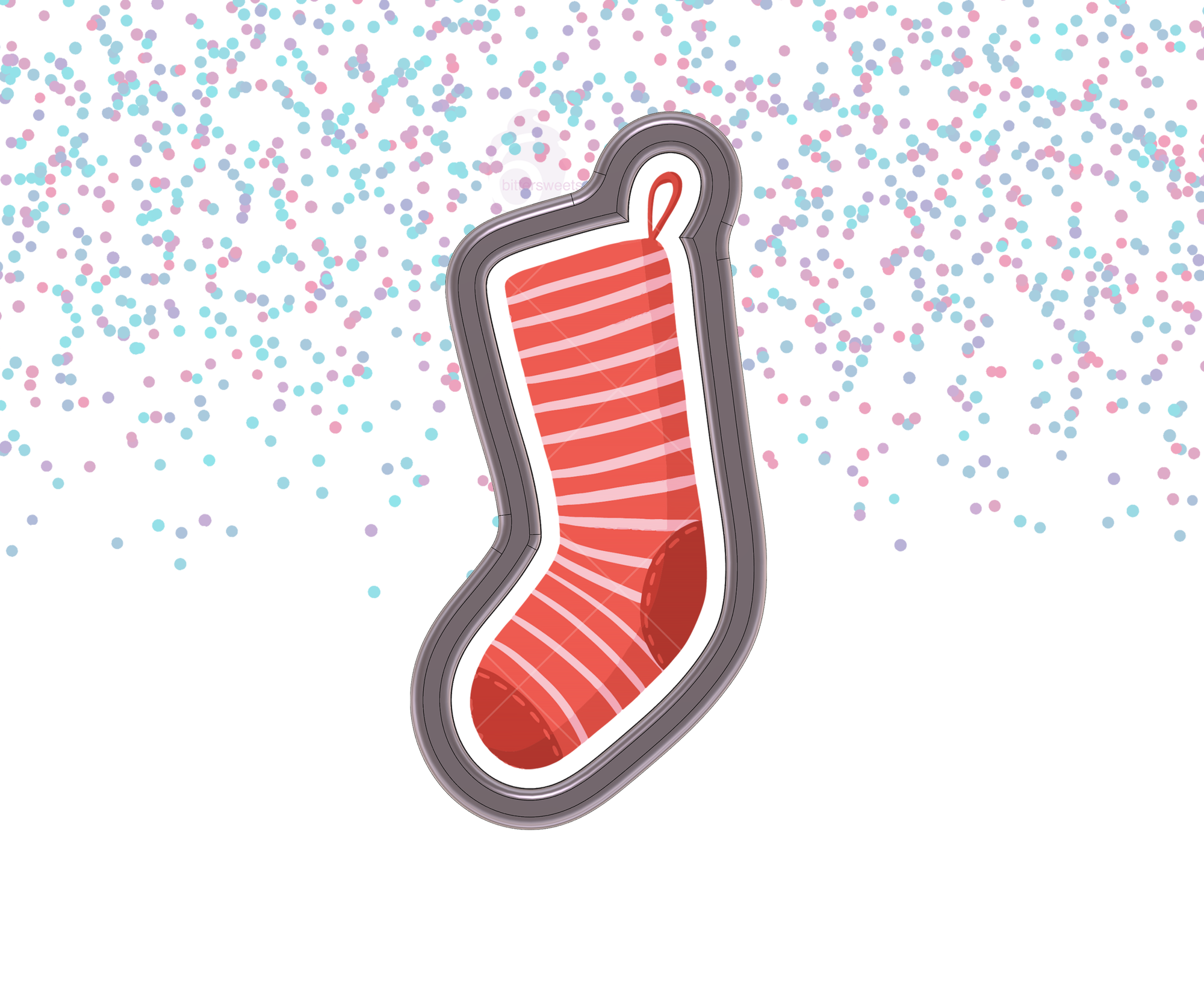 DIGITAL STL Download For Holiday Stocking 1 Cookie Cutter