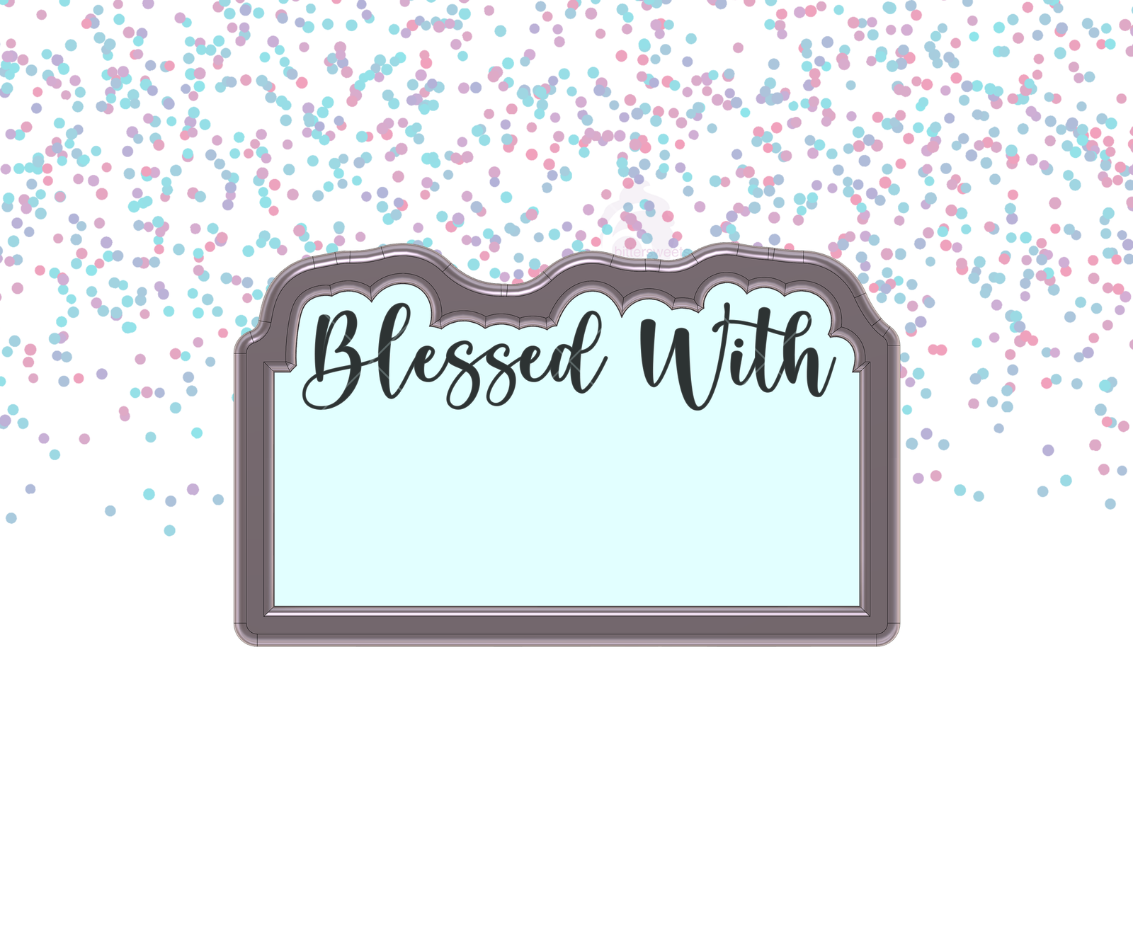 DIGITAL STL Download For Blessed With Lettered Plaque Cookie Cutter