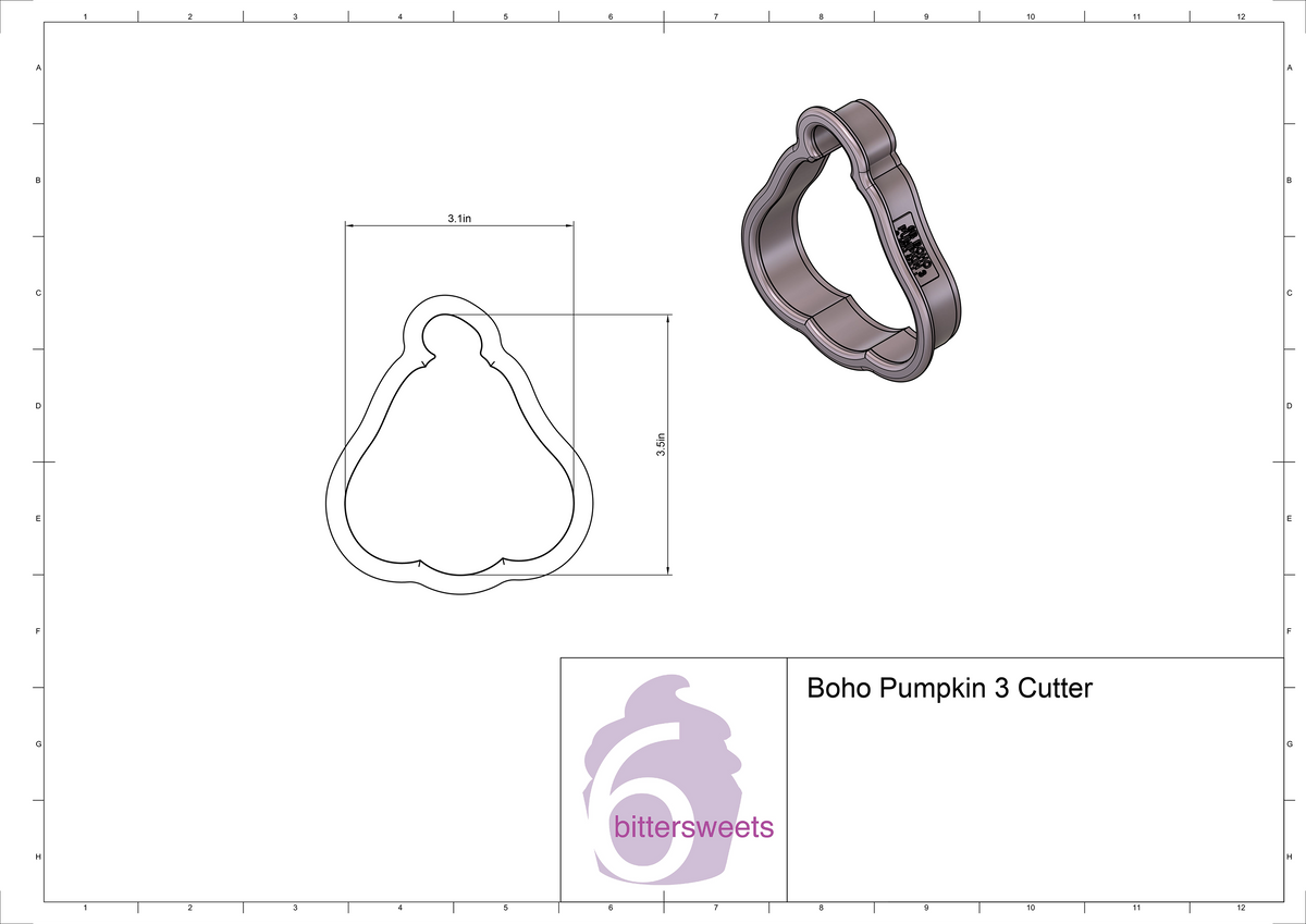 Boho Pumpkin 3 Cookie Cutter