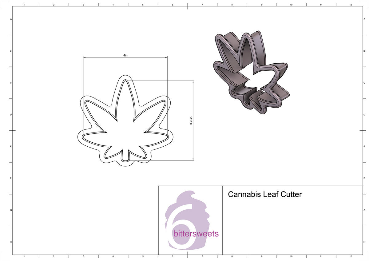 Cannabis Leaf Cookie Cutter