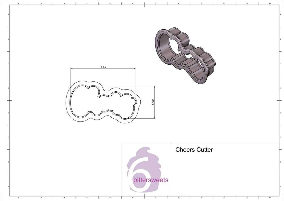 Cheers Lettered Cookie Cutter