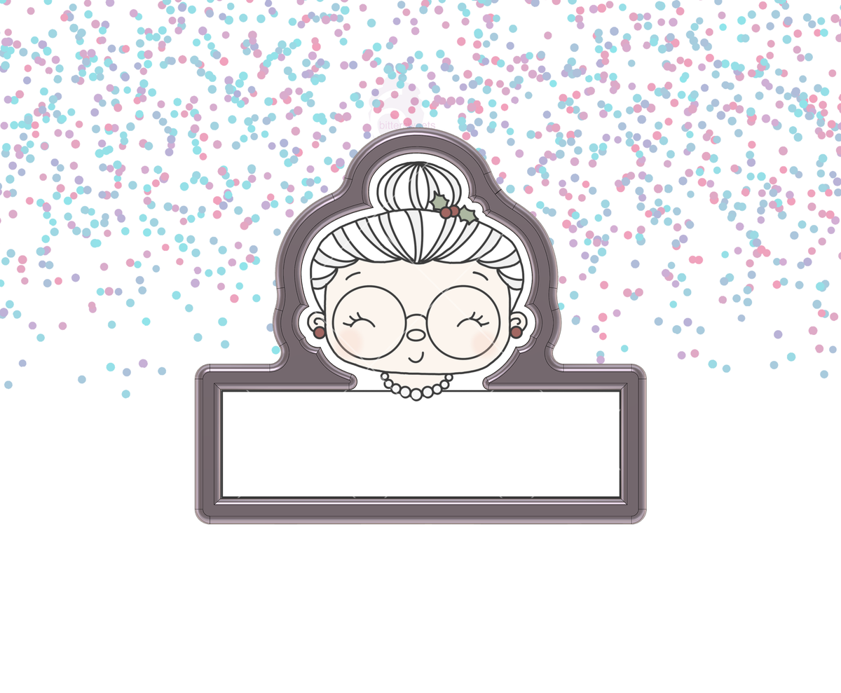 DIGITAL STL Download For Cute Mrs Claus Plaque Cookie Cutter