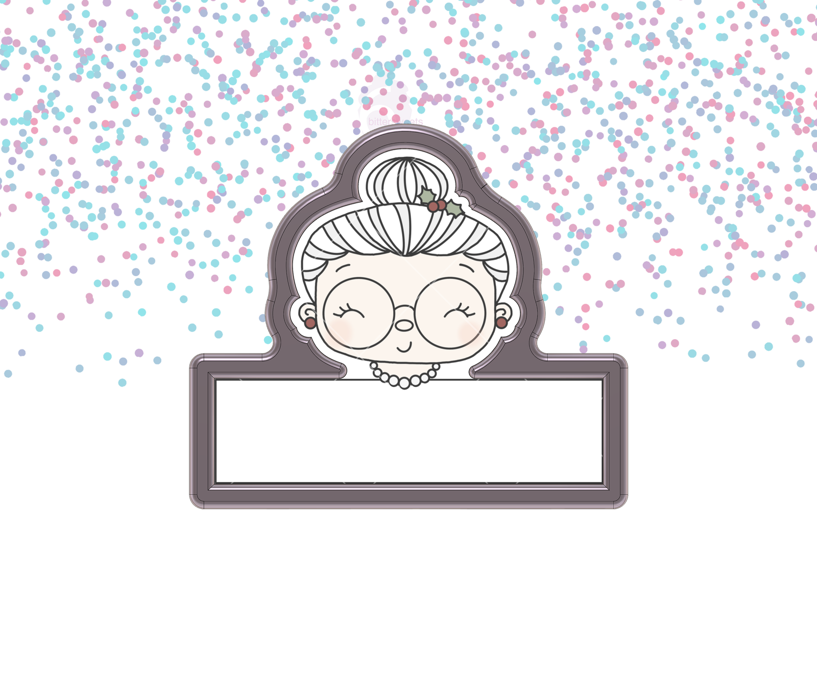 DIGITAL STL Download For Cute Mrs Claus Plaque Cookie Cutter