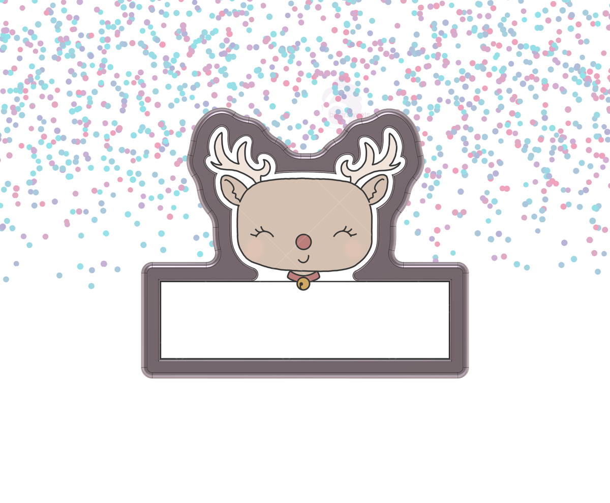 Cute Reindeer Plaque 1 Cookie Cutter