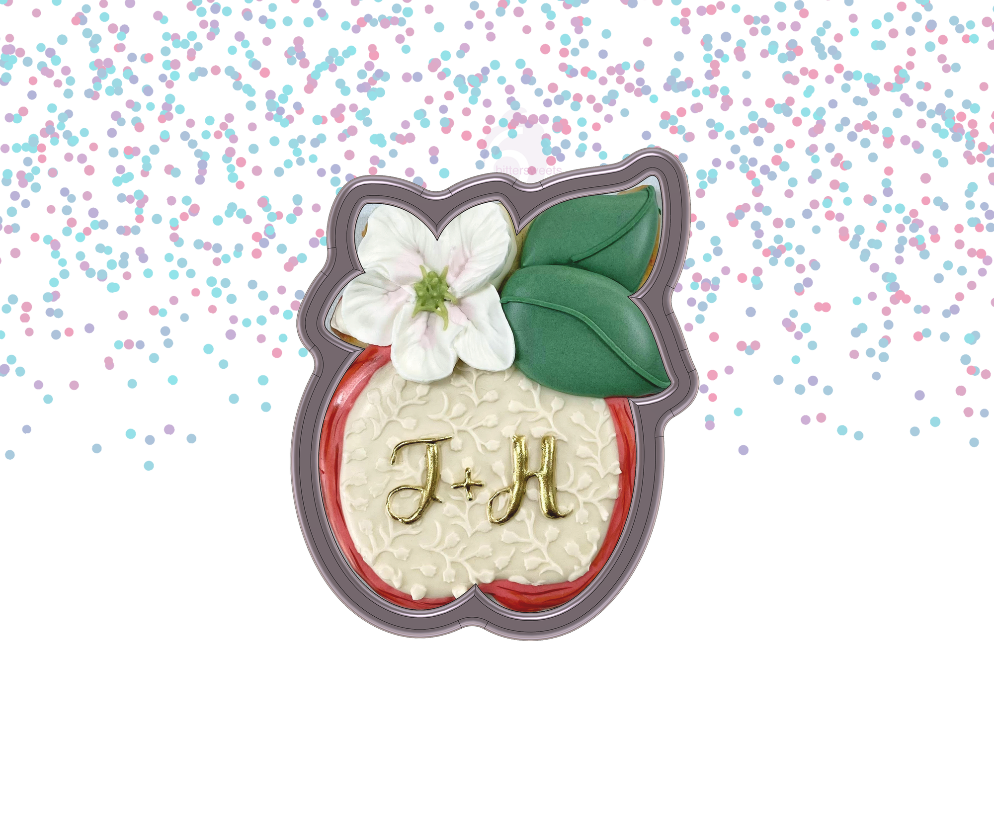DIGITAL STL Download For Floral Apple 1 Cookie Cutter