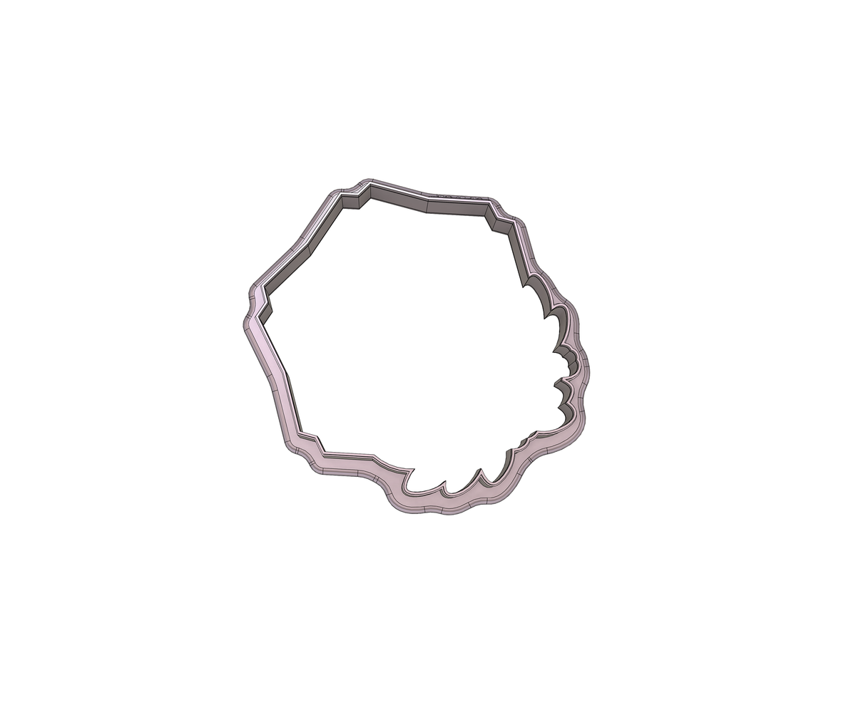DIGITAL STL Download For Floral Geometric Hexagon Plaque 1 Cookie Cutter