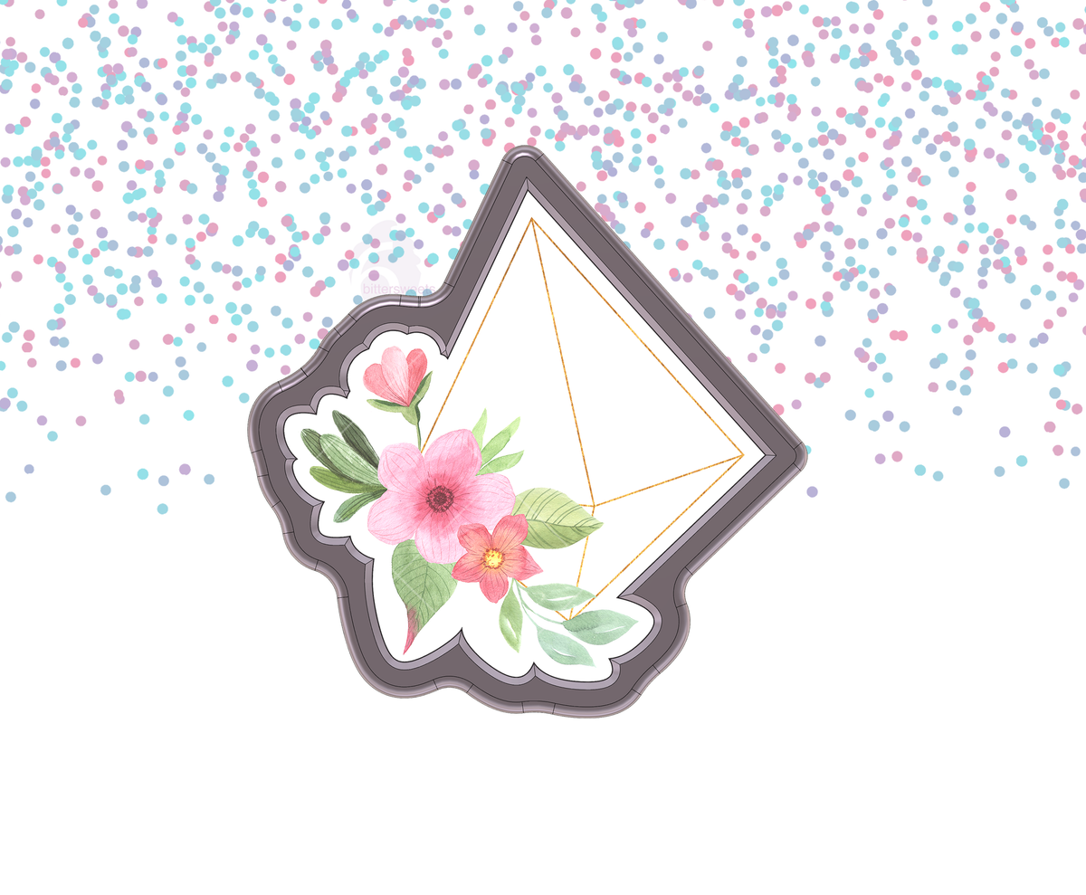 Floral Geometric Plaque 2 Cookie Cutter