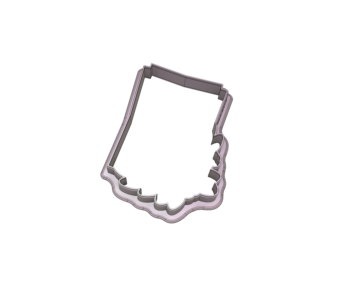 DIGITAL STL Download For Floral Geometric Rectangle Plaque 1 Cookie Cutter