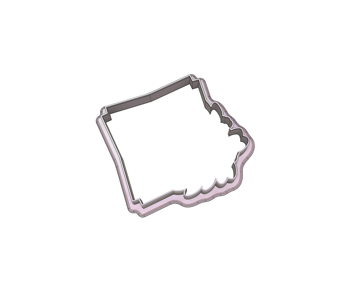 DIGITAL STL Download For Floral Geometric Square Plaque 1 Cookie Cutter
