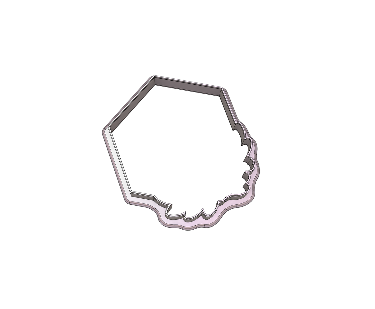 Floral Hexagon Plaque 2 Cookie Cutter