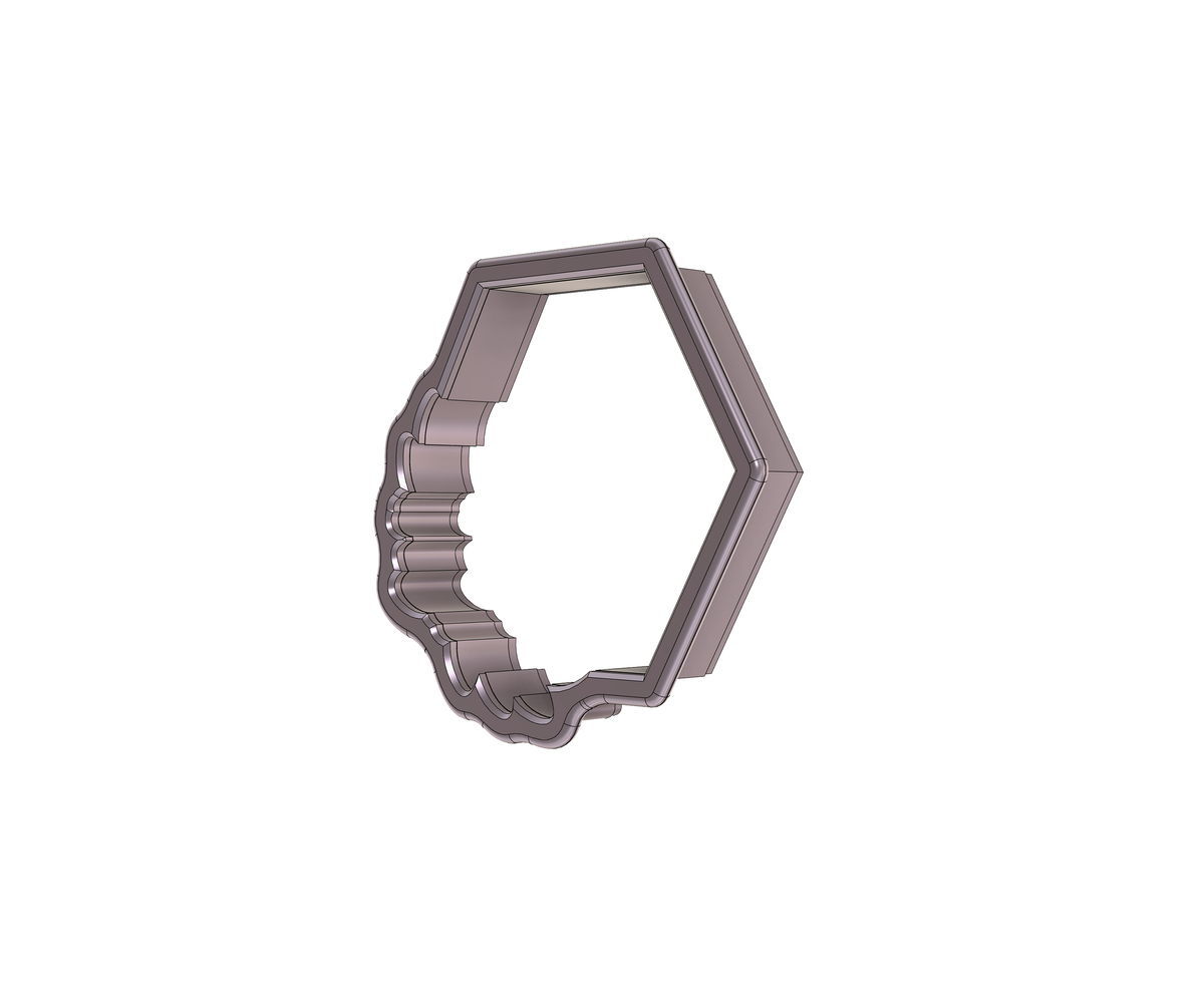 DIGITAL STL Download For Floral Hexagon Plaque 2 Cookie Cutter