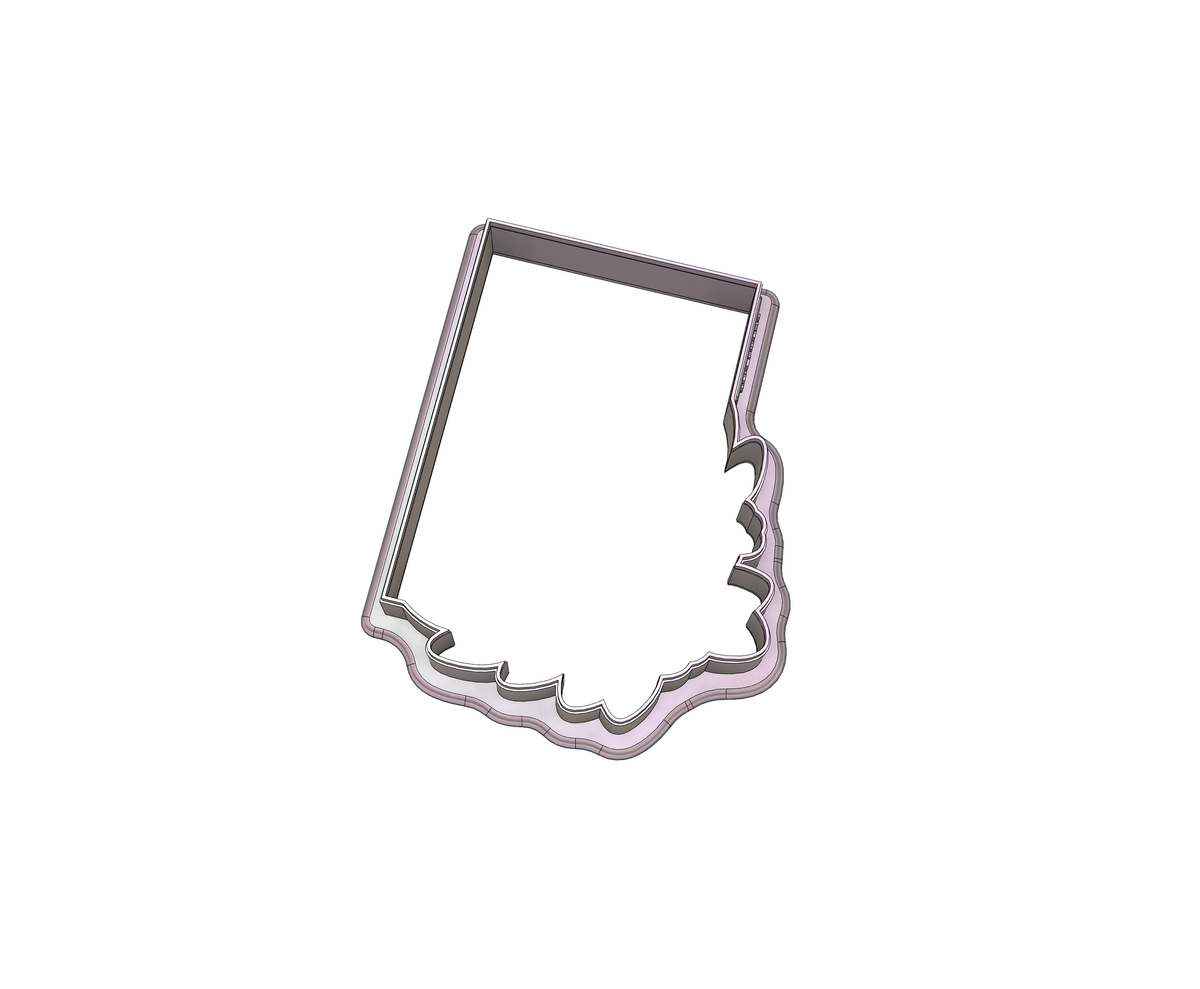 Floral Rectangle Plaque 1 Cookie Cutter