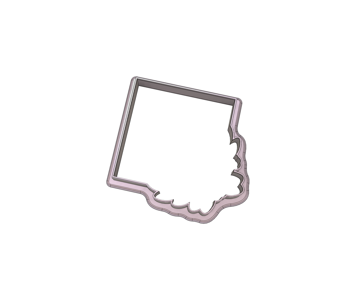 DIGITAL STL Download For Floral Square Plaque 1 Cookie Cutter