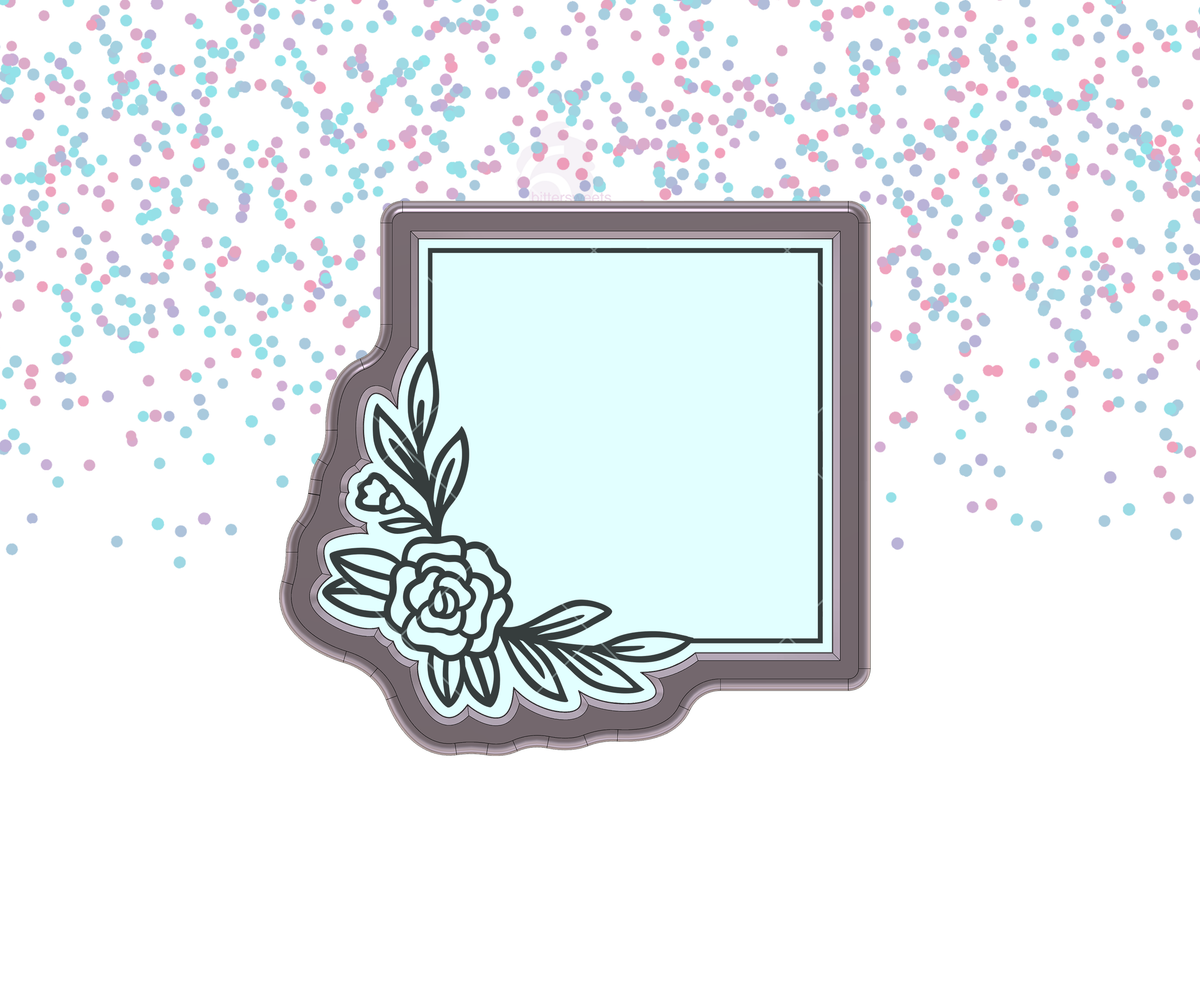 Floral Square Plaque 1 Cookie Cutter