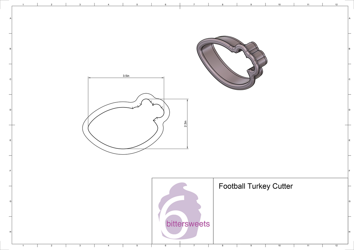 Football Turkey Cookie Cutter