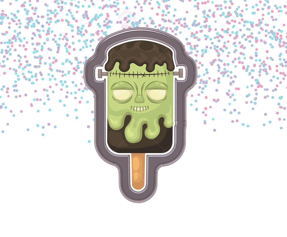 DIGITAL STL Download For Frankenstein&#39;s Monster Popsicle Cookie Cutter