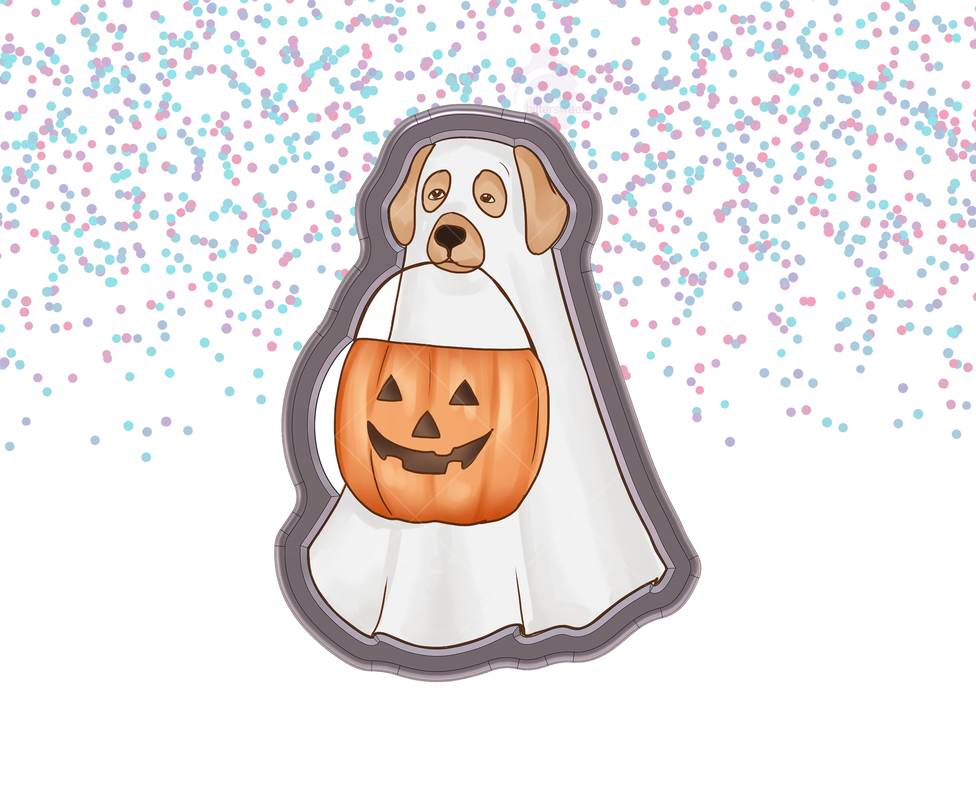 Ghost Dog With Bucket Cookie Cutter