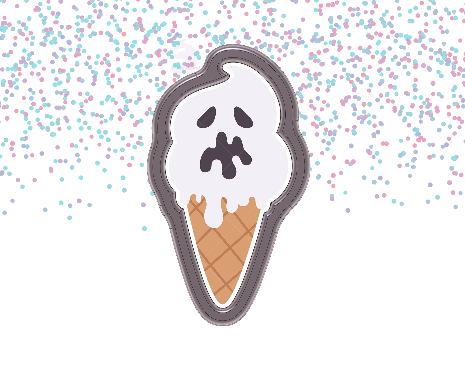 DIGITAL STL Download For Ghost Ice Cream Cone 1 Cookie Cutter