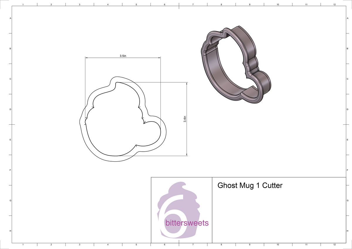 Ghost Mug 1 Cookie Cutter
