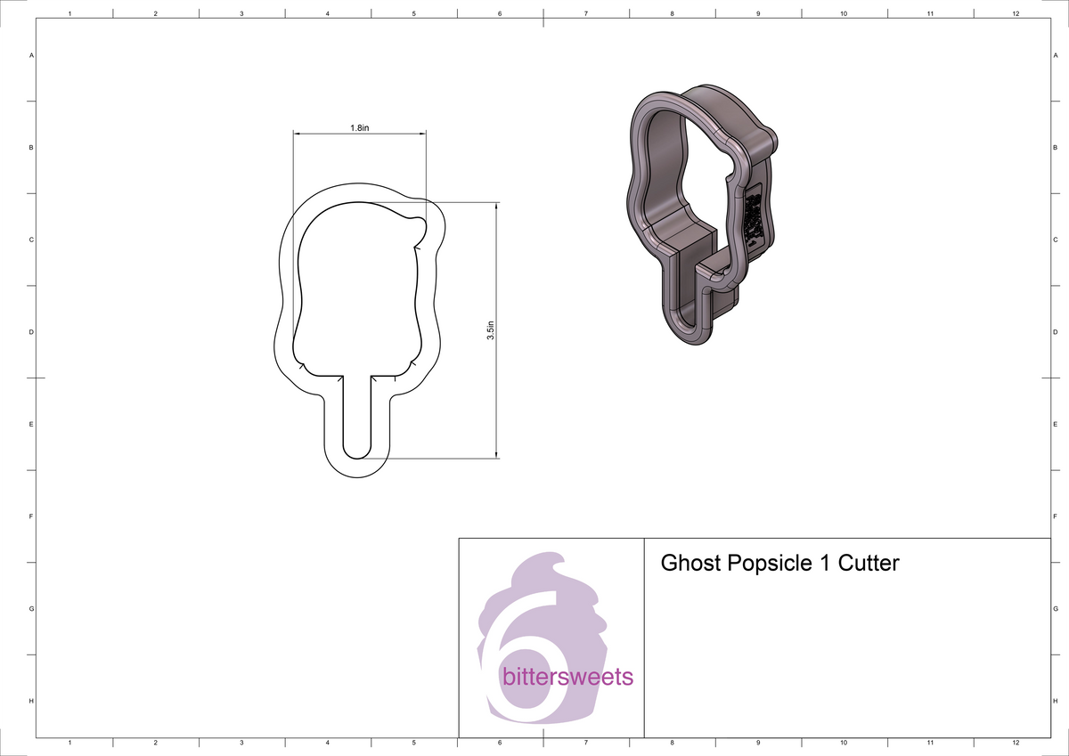 Ghost Popsicle 1 Cookie Cutter