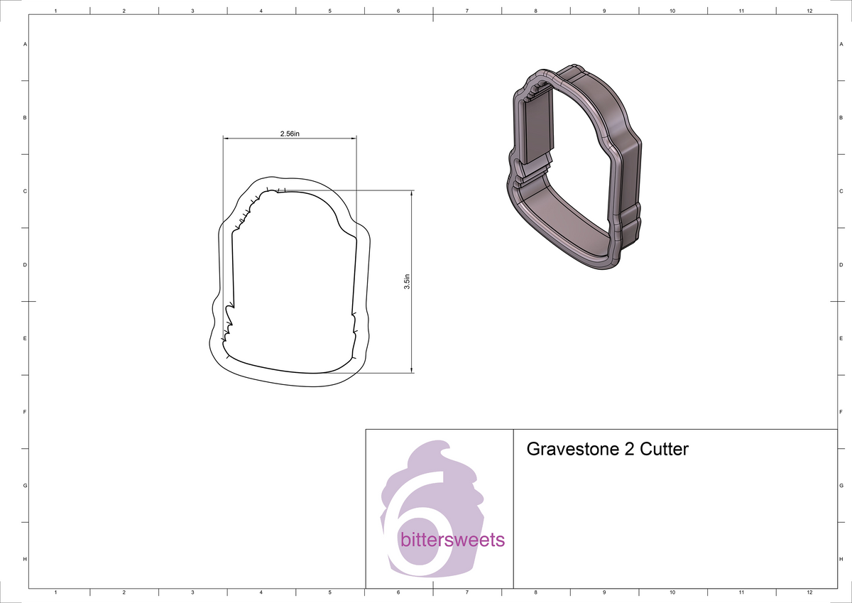 DIGITAL STL Download For Gravestone 2 Cookie Cutter