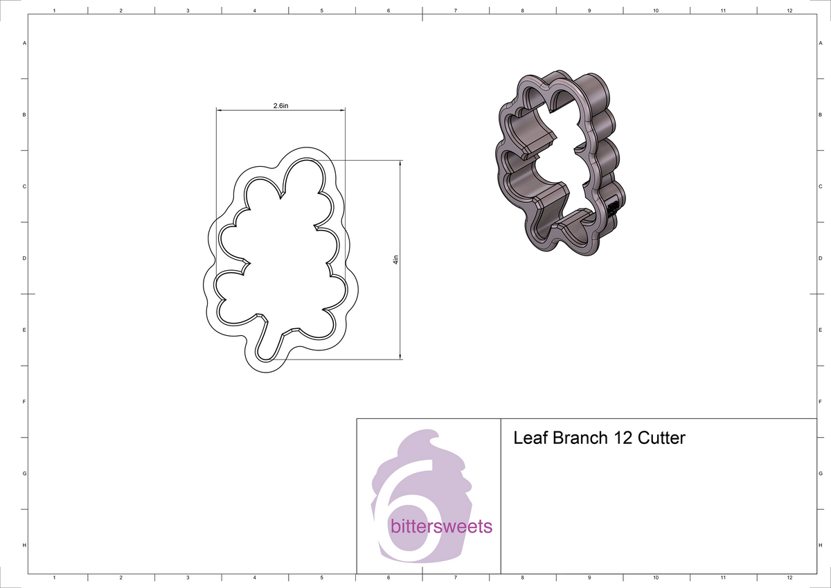 DIGITAL STL Download For Leaf Branch 12 Cookie Cutter