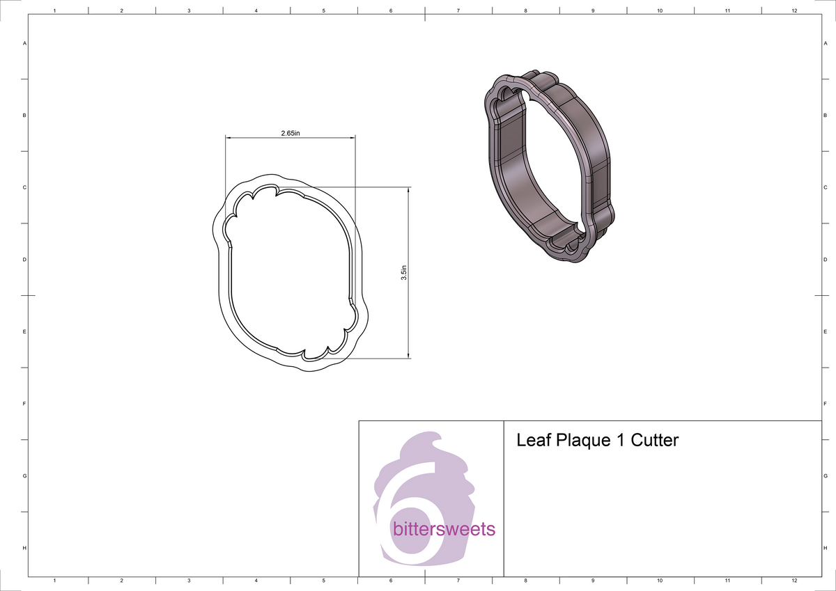 Leaf Plaque 1 Cookie Cutter