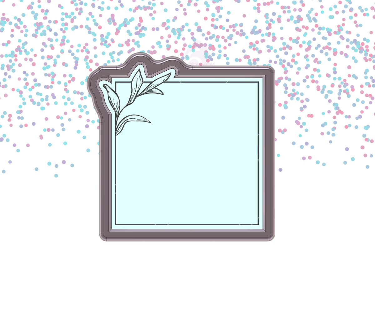 DIGITAL STL Download For Leaf Square Plaque 1 Cookie Cutter