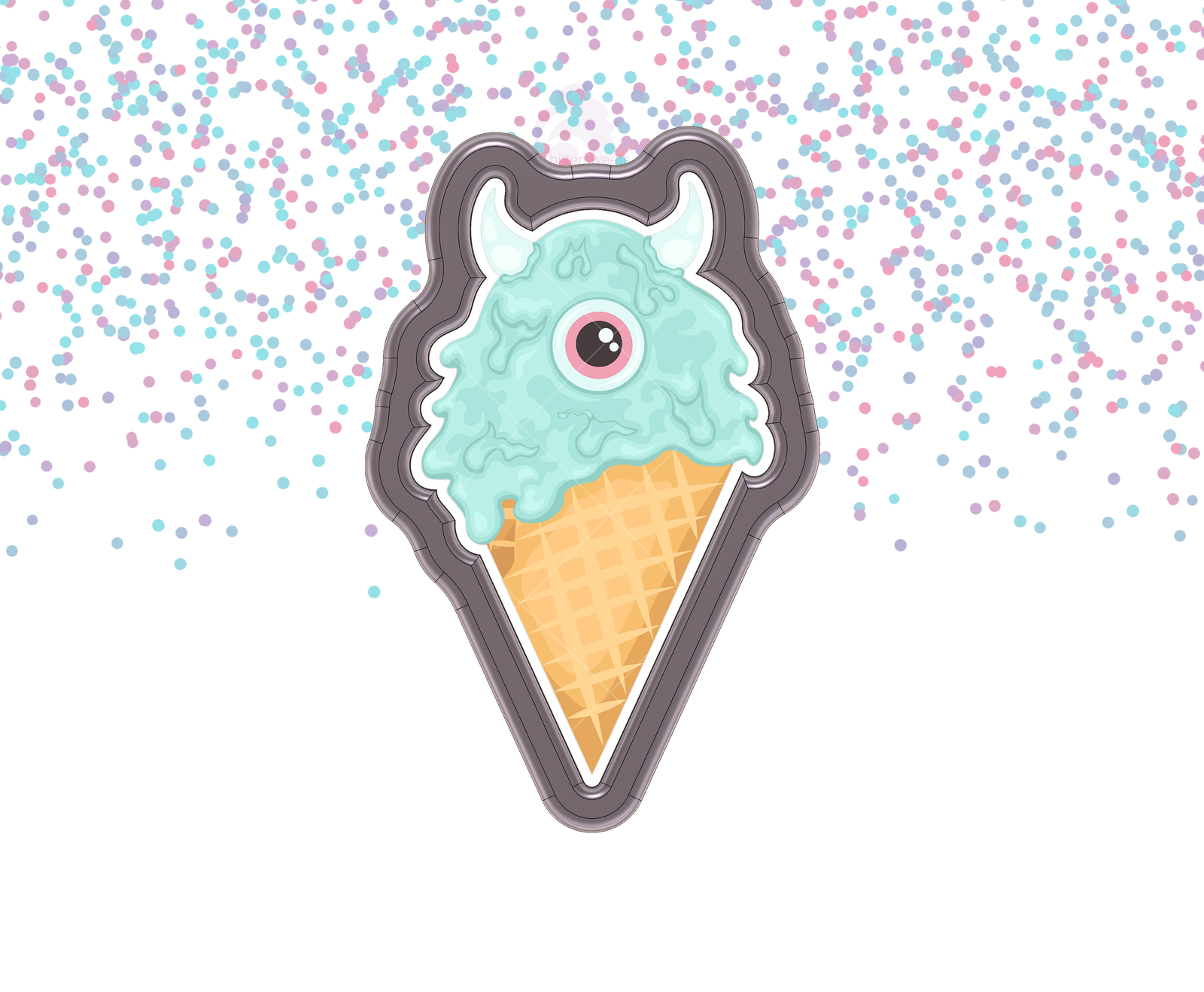 Monster Ice Cream Cone 1 Cookie Cutter