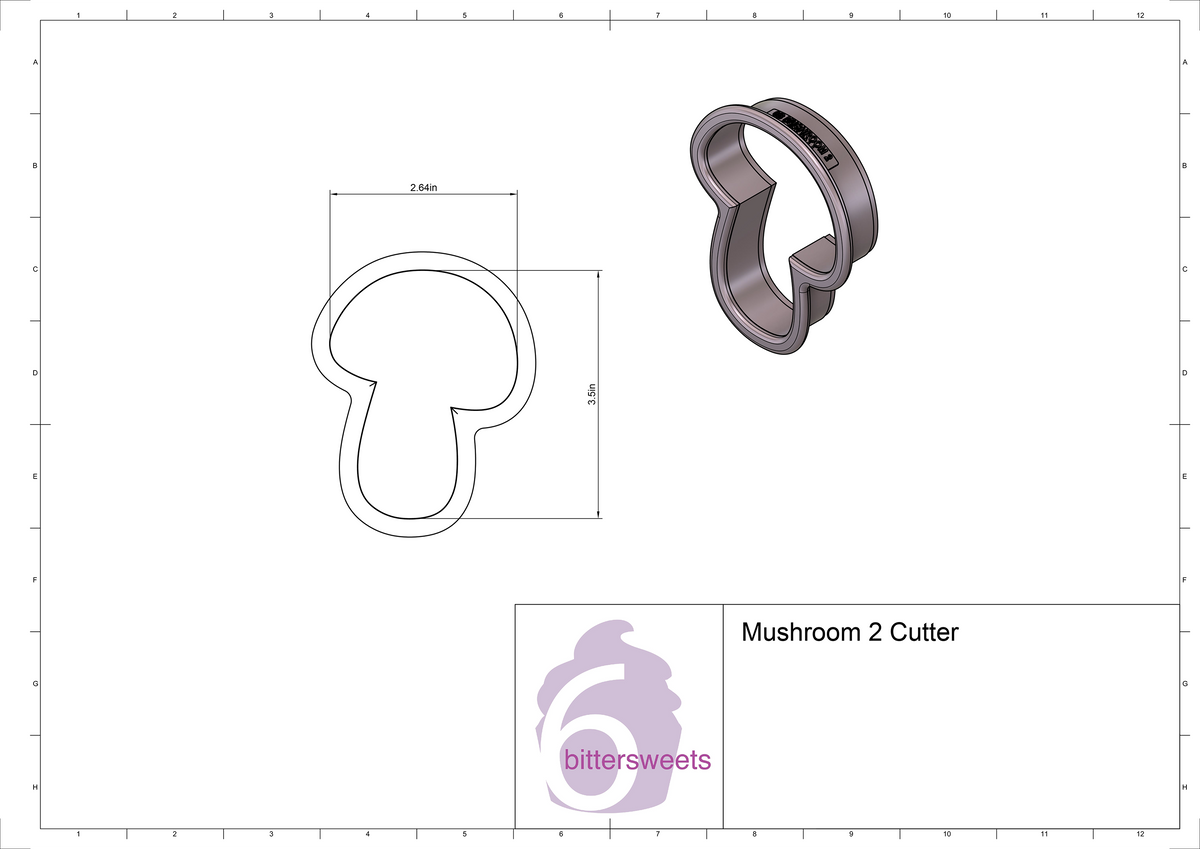 DIGITAL STL Download For Mushroom 2 Cookie Cutter