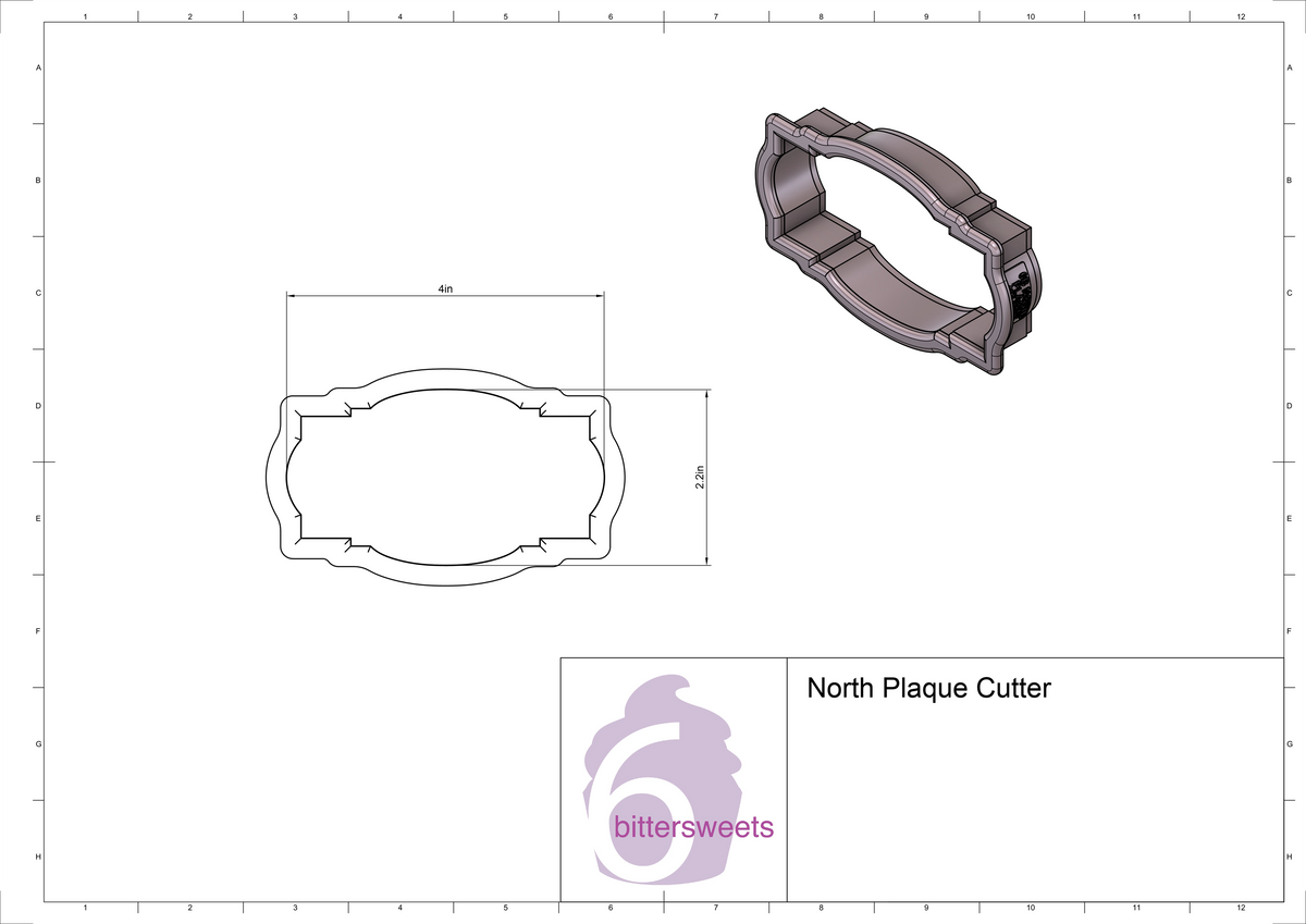 North Plaque Cookie Cutter
