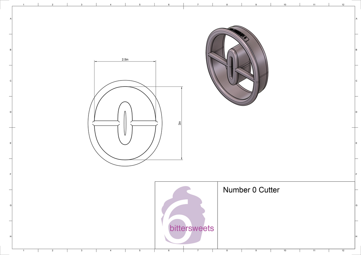 DIGITAL STL Download For Number 0 Cookie Cutter