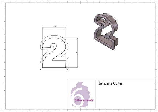 Number 2 Cookie Cutter - 6 Bittersweets Cutters