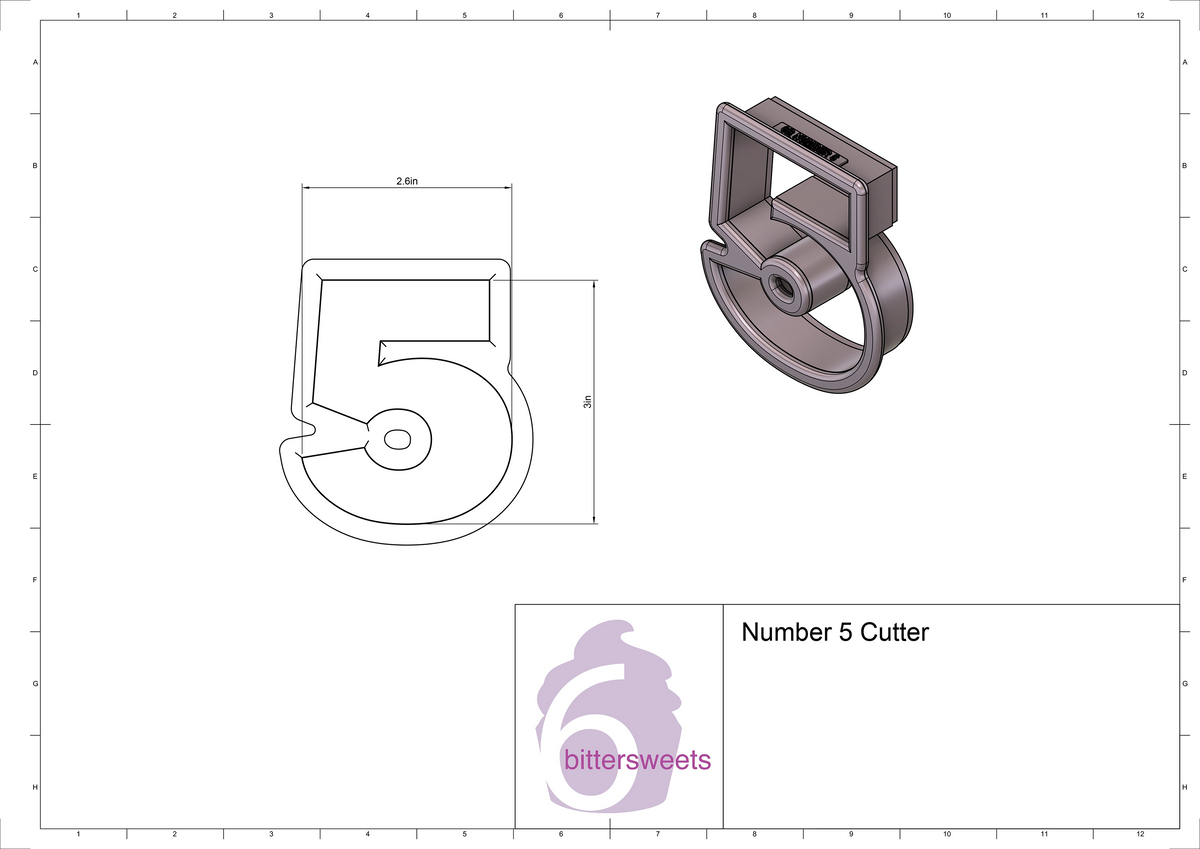 Number 5 Cookie Cutter