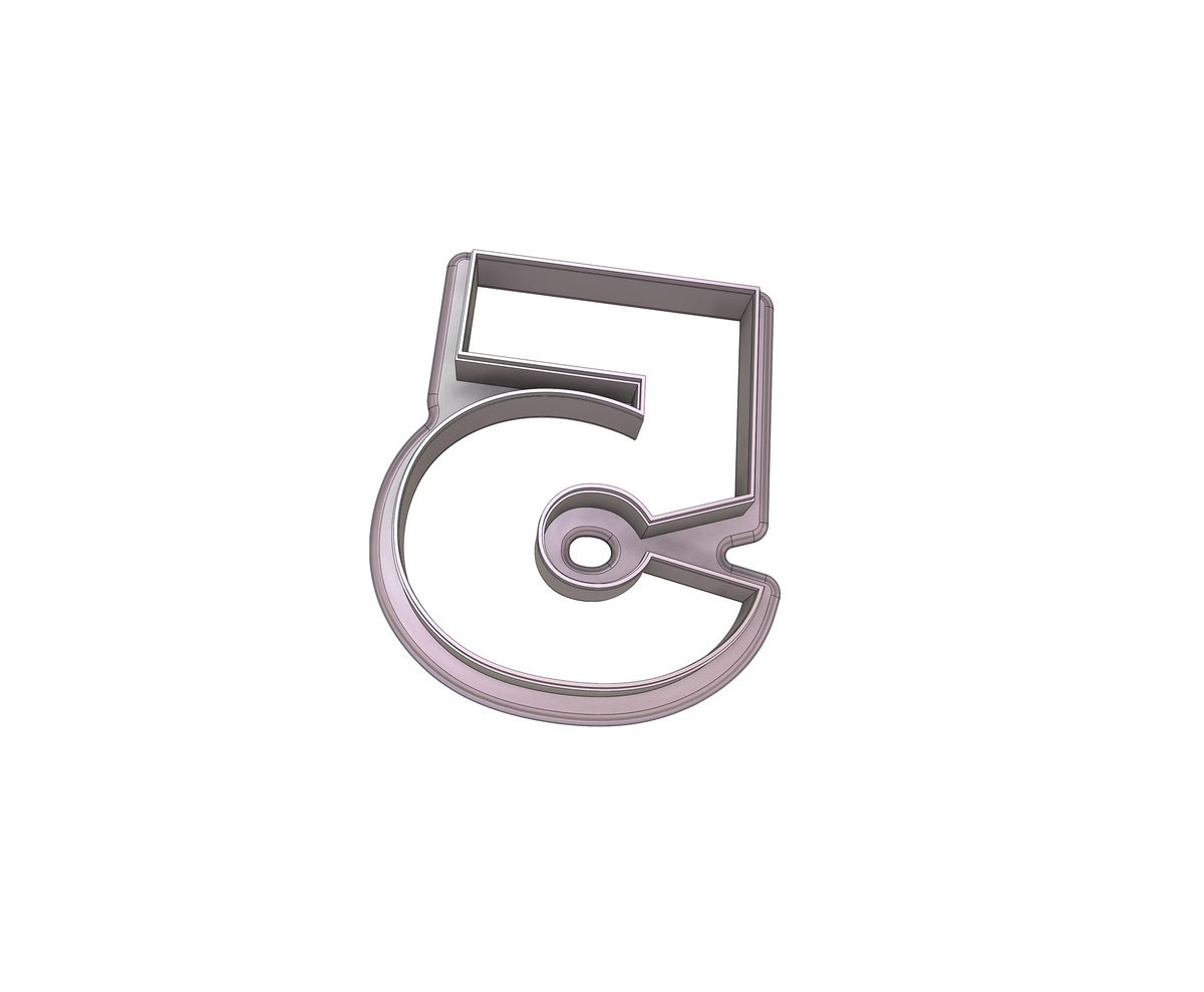 DIGITAL STL Download For Number 5 Cookie Cutter