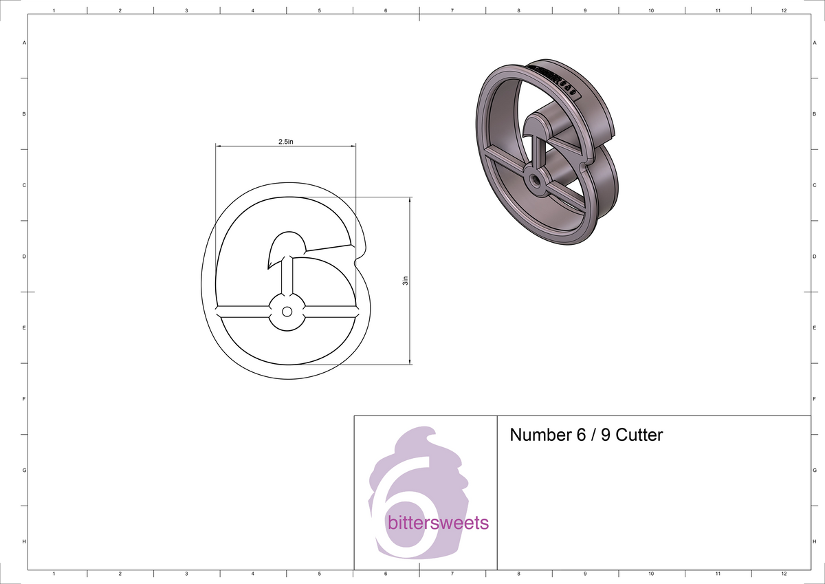DIGITAL STL Download For Number 6 / 9 Cookie Cutter