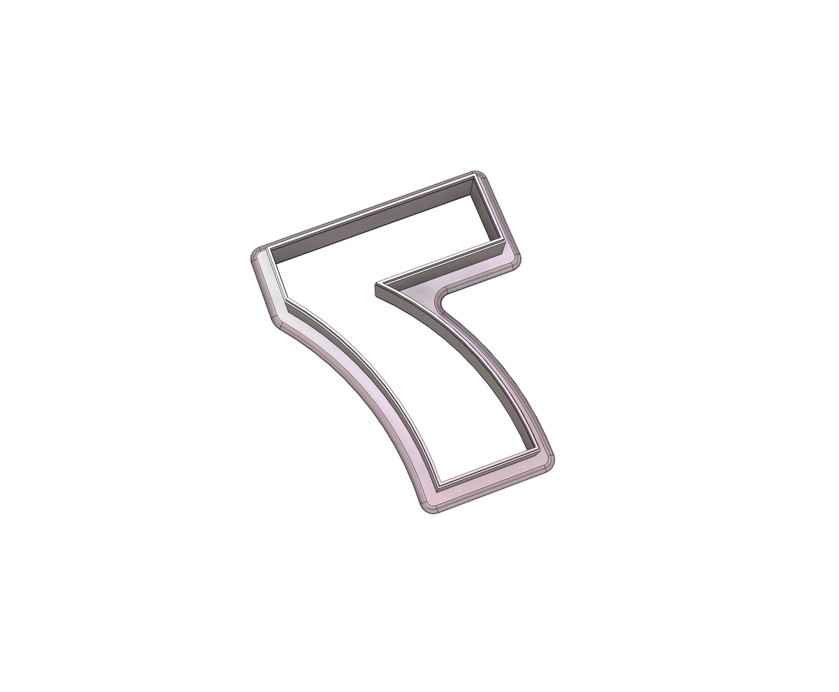 DIGITAL STL Download For Number 7 Cookie Cutter