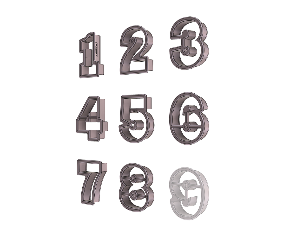 Numbers 1 - 9 Cookie Cutters