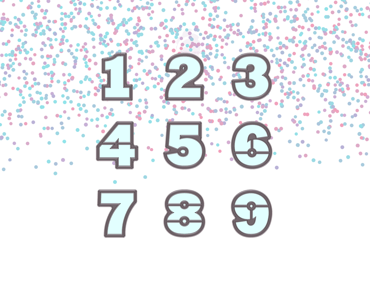 DIGITAL STL Download For Numbers 1 - 9 Cookie Cutters