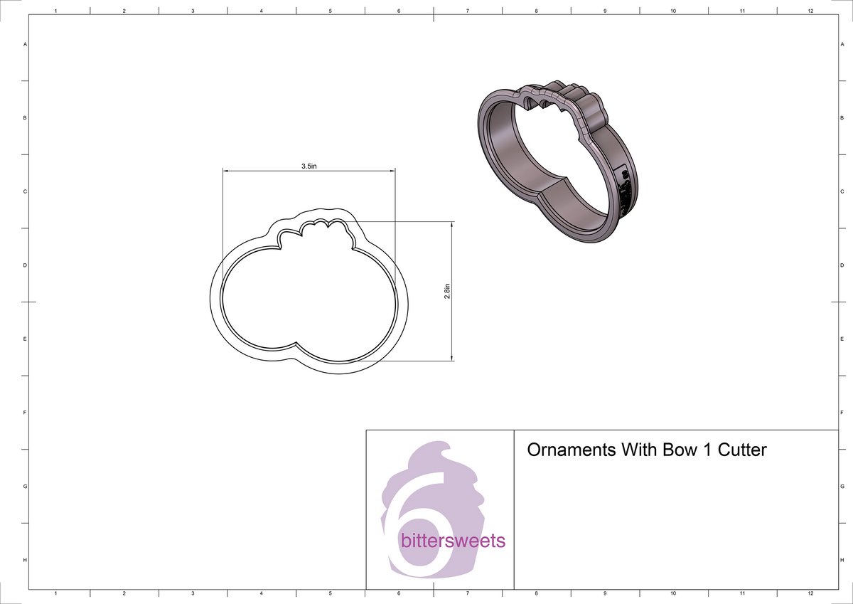 DIGITAL STL Download For Ornaments With Bow 1 Cookie Cutter