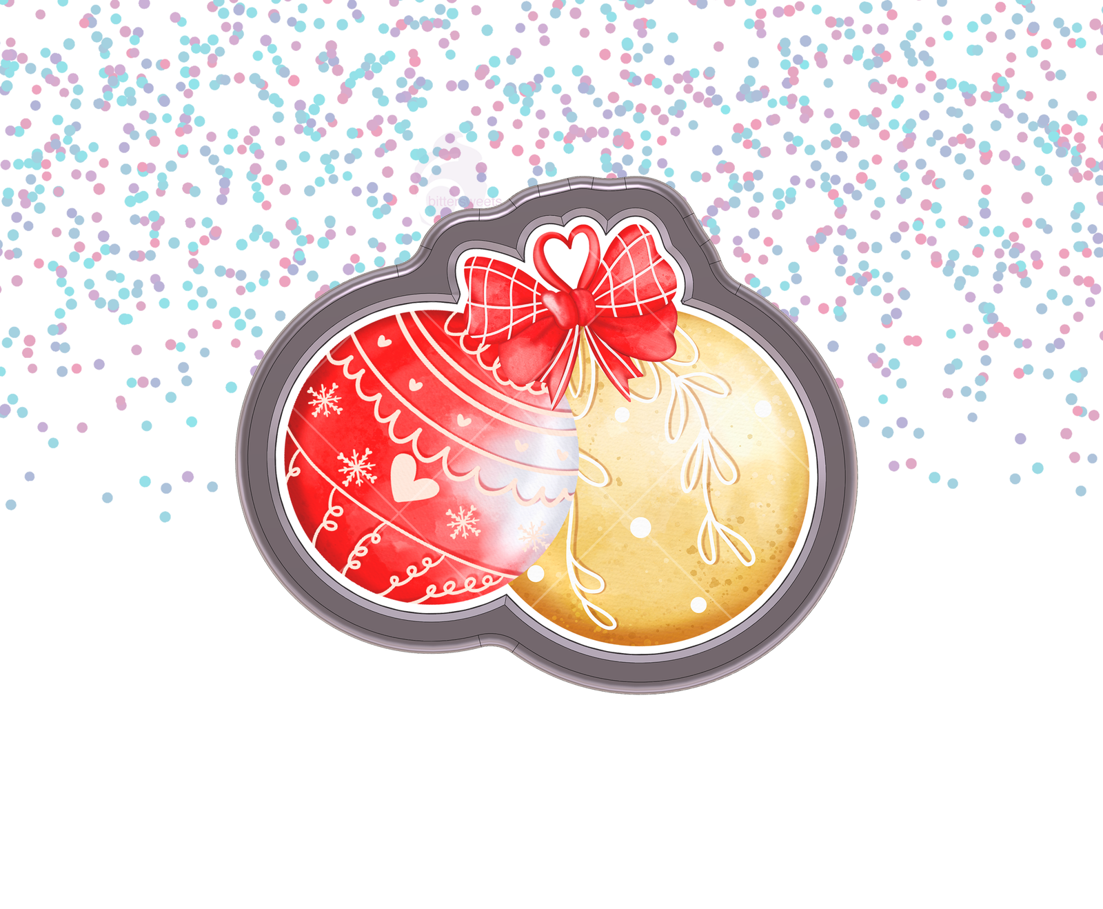 DIGITAL STL Download For Ornaments With Bow 1 Cookie Cutter