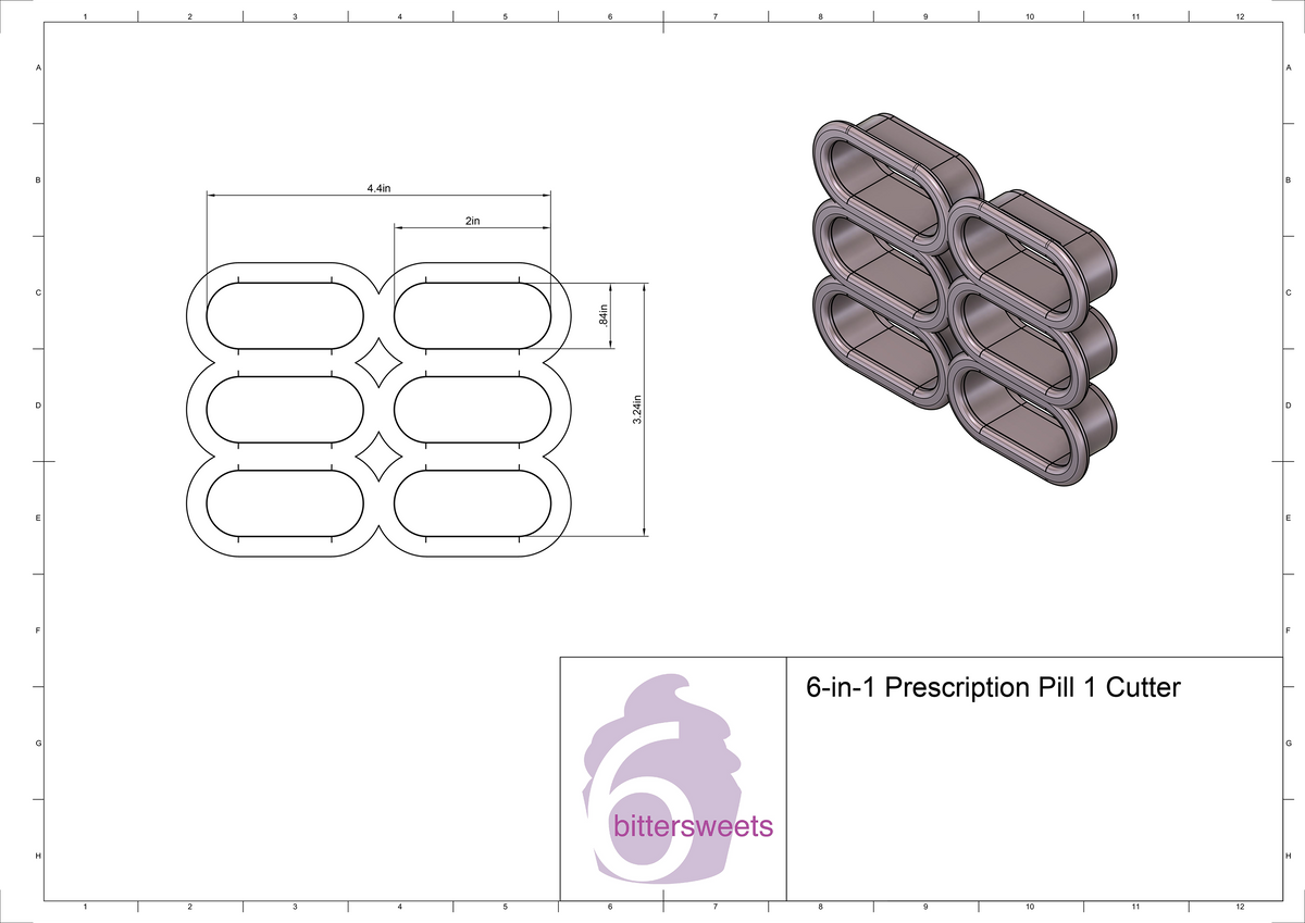 6-in-1 Prescription Pill Cookie Cutter