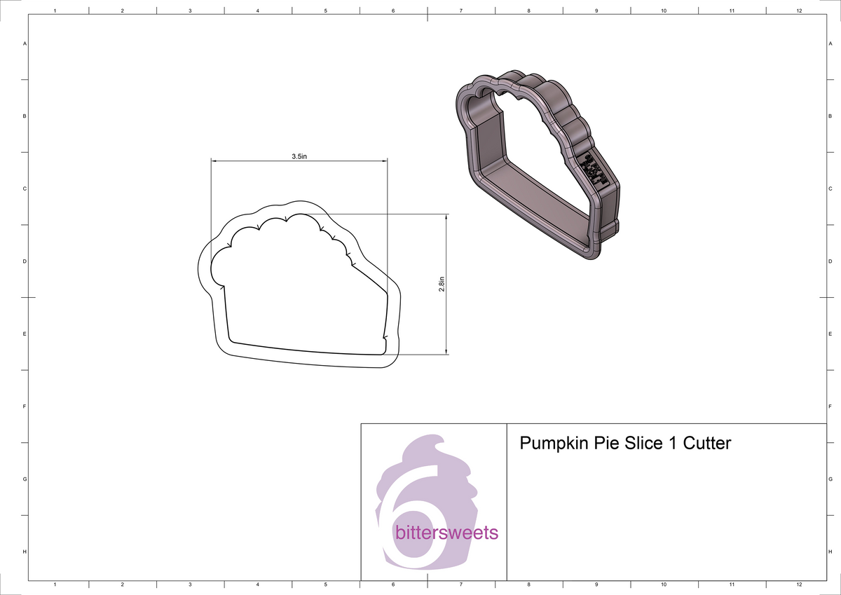 Pumpkin Pie Slice 1 Cookie Cutter