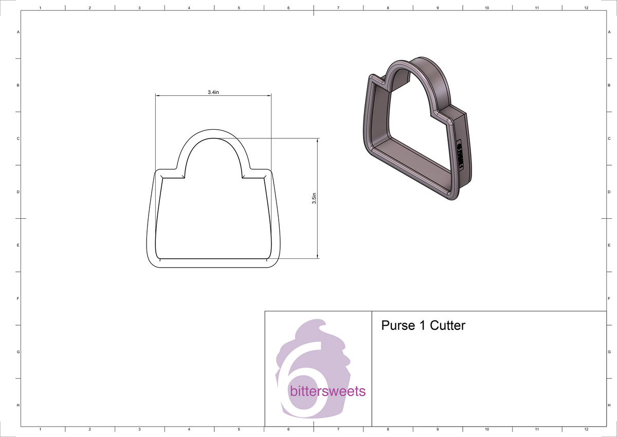 DIGITAL STL Download For Purse 1 Cookie Cutter