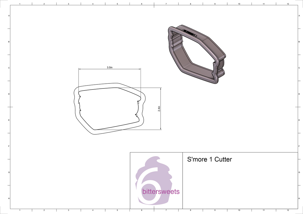 DIGITAL STL Download For S&#39;more 1 Cookie Cutter