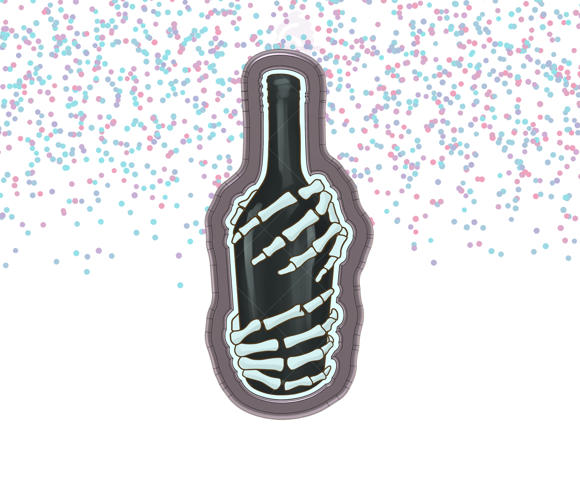 Skeleton Hands Wine Bottle Cookie Cutter
