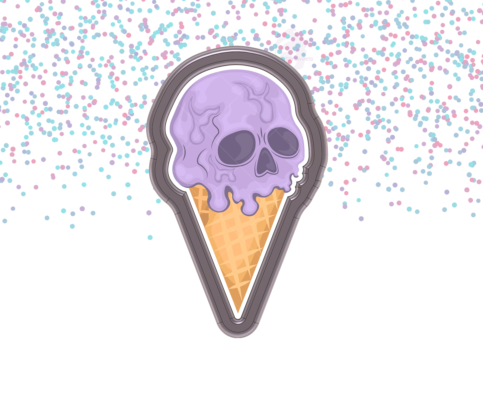 DIGITAL STL Download For Skull Ice Cream Cone 1 Cookie Cutter